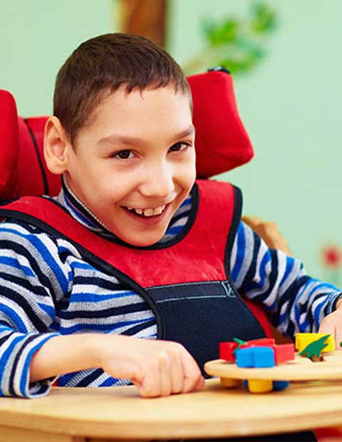 LSA working with a child